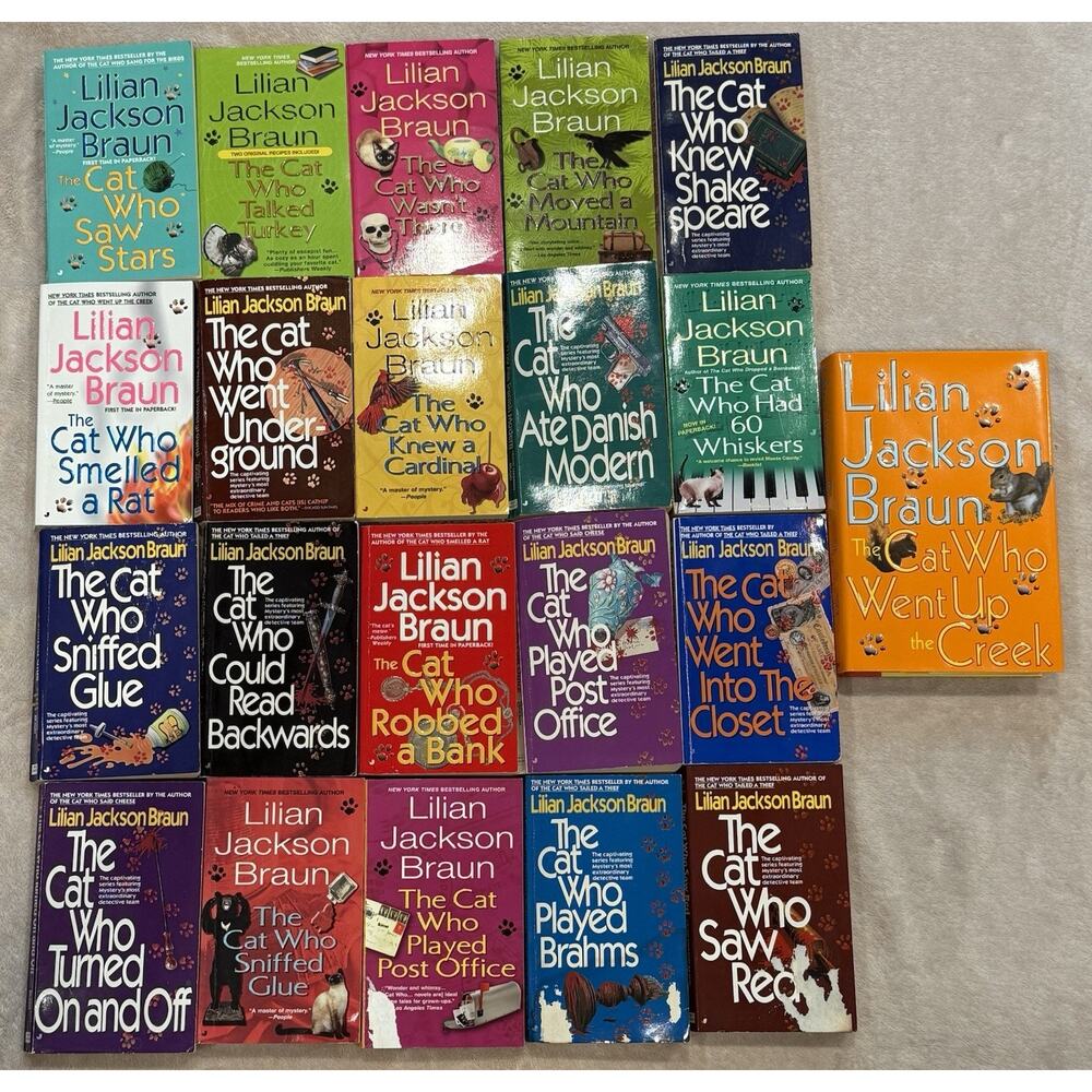 Lot of 21 - The Cat Who Book Collection - Lilian Jackson Braun Mysteries